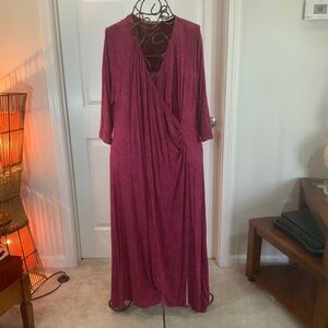 Soft Surroundings Magenta Pink Hyannis Maxi Long Sleeve Dress Size 3X